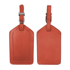 Leather Luggage Tag | Orange
